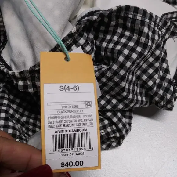 Kona Sol Textured Gingham Ruched Full Coverage One Piece Swimsuit Size Small - Picture 8 of 9